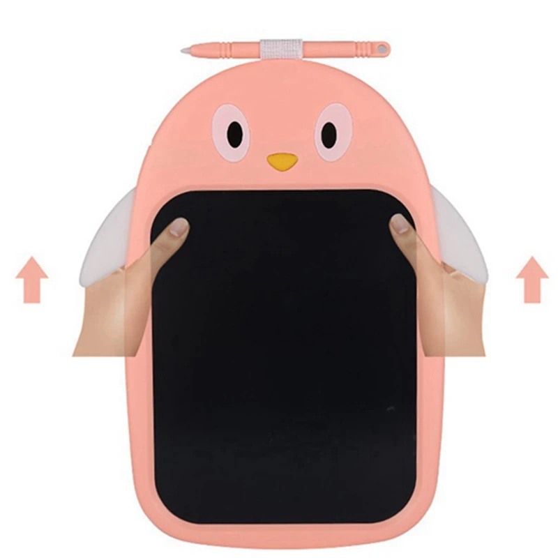 Mini Color LCD Writing Board Children's Penguin Digital Drawing Tablet One-Button Lock Screen Blue |