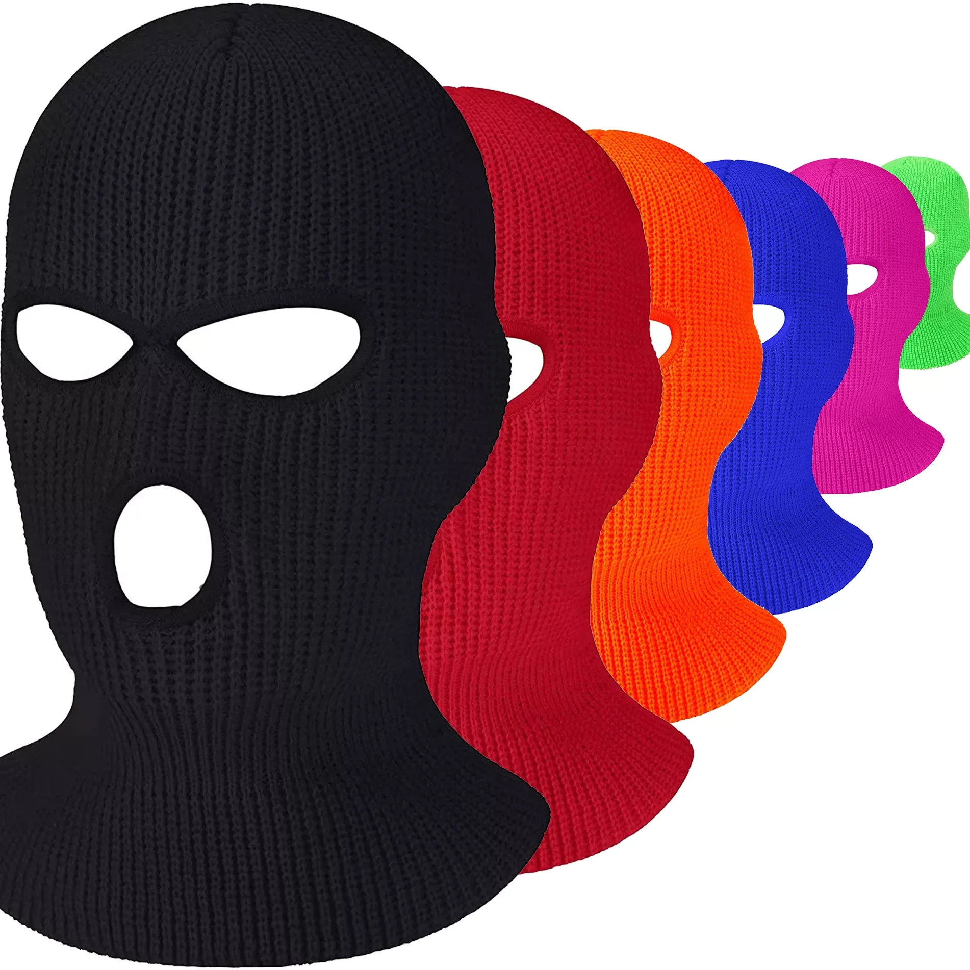 New in Holes Full Face Mask Skullies Winter Ski Sports Balaclava Masks Head Cover Knitted Ski Beanies Men Women Hat Cap Headwear
