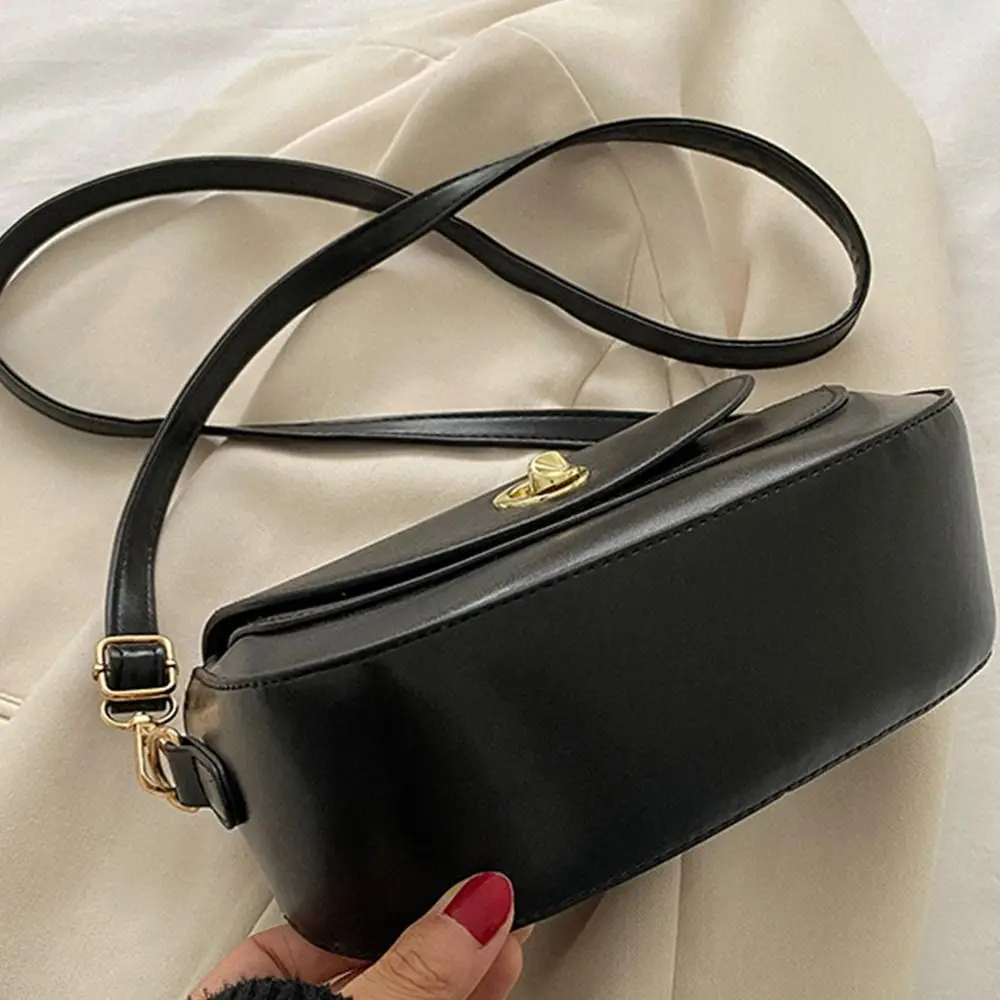 PU Leather Saddle Bag Personality Fashion Design Korean Style Crossbody Bag Women Handbag Girls