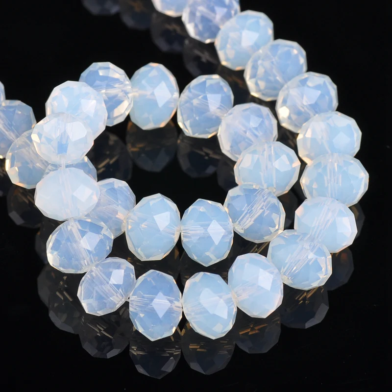 

Rondelle Faceted Czech Crystal Glass Opal Color 3mm 4mm 6mm 8mm 10mm 12mm 14mm 16mm Loose Spacer Beads for Jewelry Making DIY