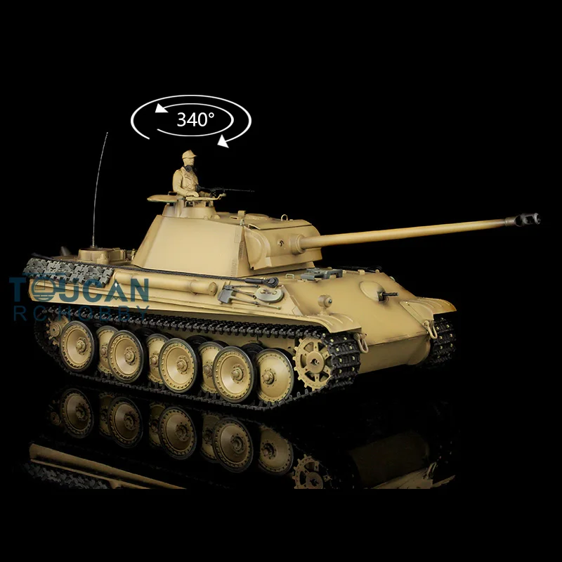 

Gifts 2.4G Heng Long 1/16 Yellow RC Tank 7.0 Plastic German Panther G RTR Ready to Run Panzer Model 3879 TH17493-SMT7