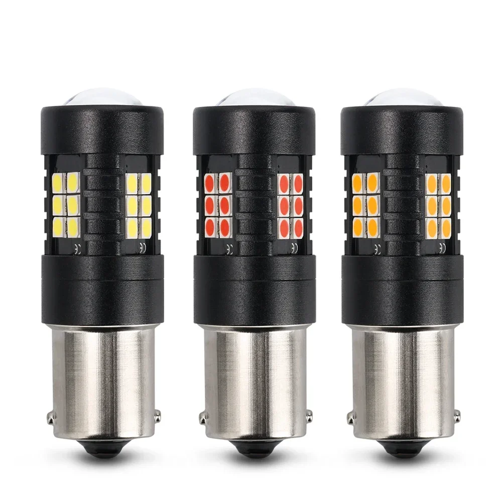 2 шт. светодиодные лампы для автомобиля PY21W P21W BAU15S 1156 BA15S T20 W215W 3157 7443 1157 P215W, лампа-сигнал 3030 21SMD, 12В (art.: 3920cb2e9da3d) - 3920cb2e9da3d