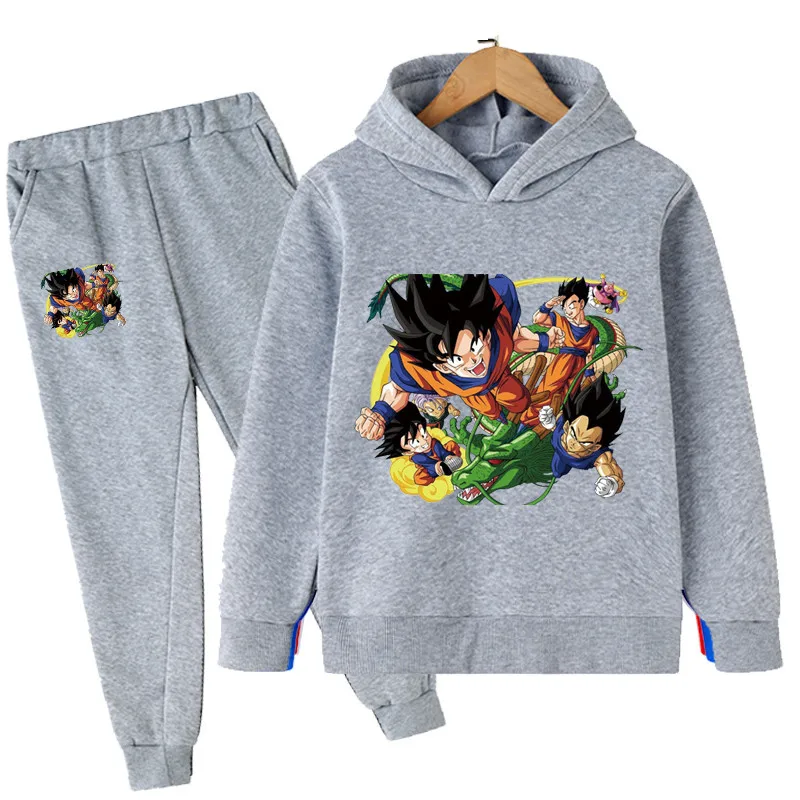 

New Dragon-Ball 2-Pcs Cotton Kids Cartoon Clothing Hoodie + Pants Sets Baby Boys Clothing Sets Kids Clothing Boys Suits 4-14T