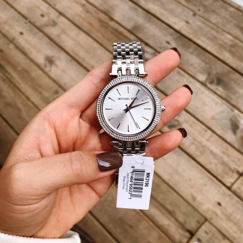 Фото Женские кварцевые часы Michael Kors MK-3190 с инкрустацией бриллиантами, роскошный дизайн, модные водонепроницаемые наручные часы в коробке, изысканный подарок для леди №4