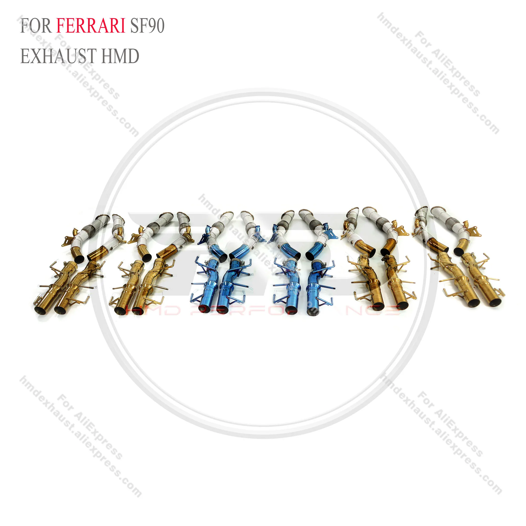 Выхлопная система HMD из нержавеющей стали Performance Catback Полный выхлоп для Ferrari SF90 2019+