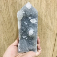 natural boiling crystal column stone healing stone block hole office degaussing ornaments
