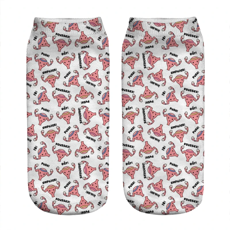 

Women's socks kawaii Funny Pregnant Uterus Printed Socks Woman harajuku Happy Funny Novelty cute girl gift Socks for women