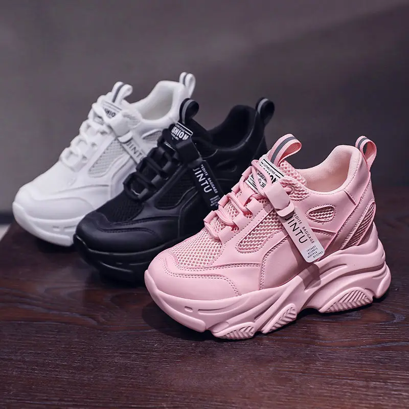 

Dad Shoes Women's 2022 Spring and Autumn New Height Increasing Insole Women's Thick Bottom Platform Sneakers shoes 9cm