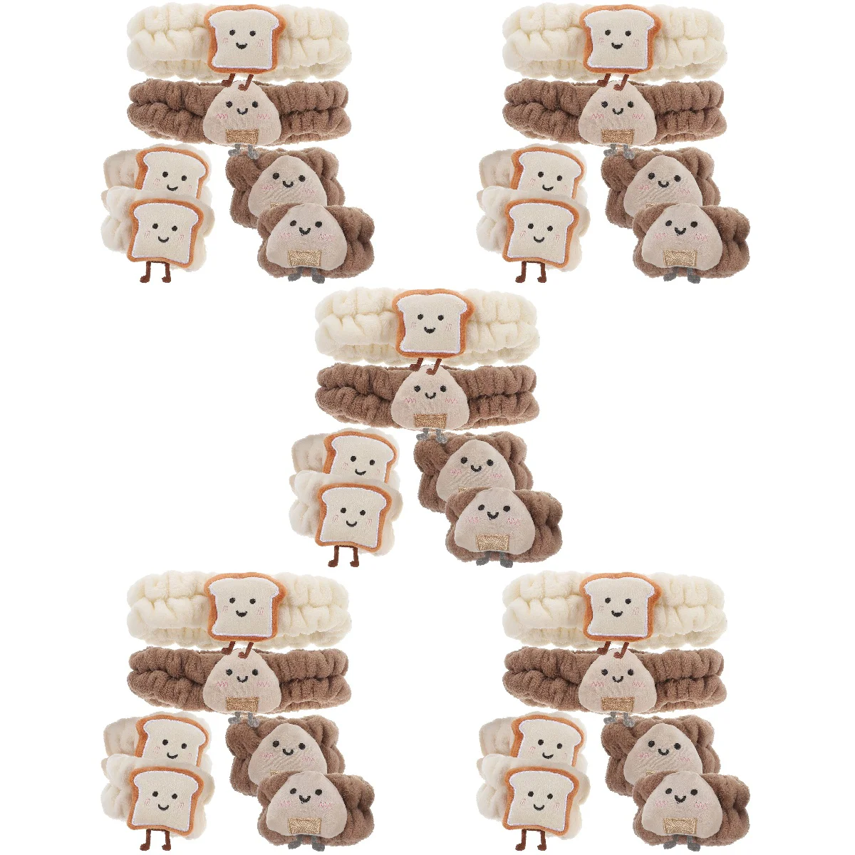 

5 Sets of Spa Headband Adorable Headband Makeup Headband Wristbands for Washing Face