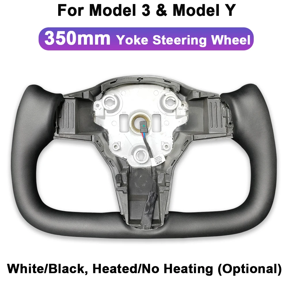 Hawknavi 350 мм руль с колюком для Tesla Model 3 Y модифицированный гоночный стиль кожа белый