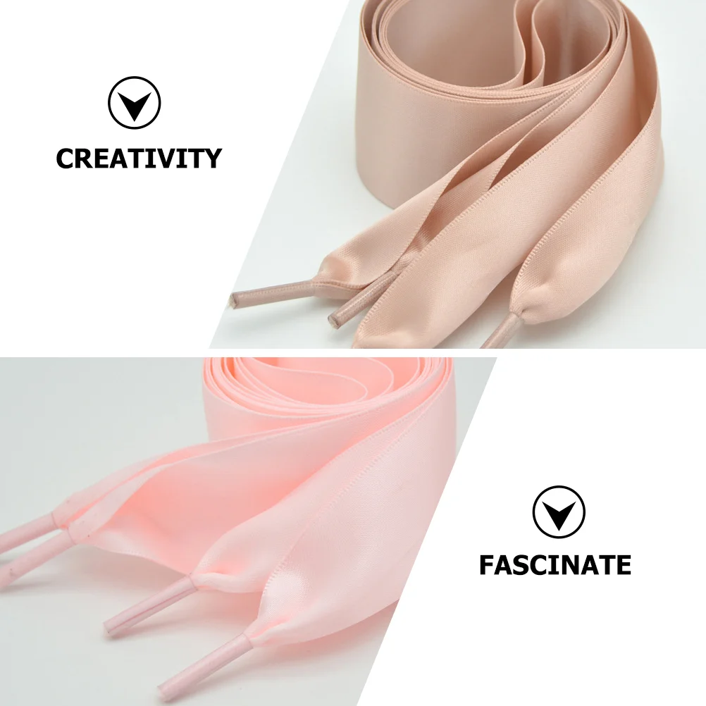 6 Pairs Ribbon Laces Girls Skates Ribbon Shoe Laces Women Wide Shoelaces Wide Satin Shoelaces White Boots Women