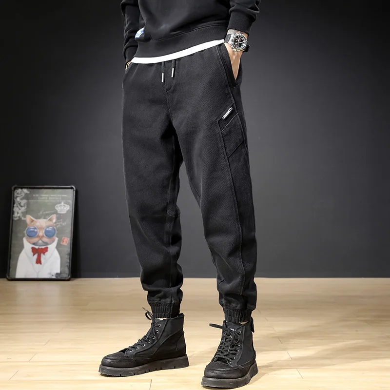 DEEPTOWN Black Denim Garem Pants Men Streetwear Loose Jeans Vintage Fashion Trousers Male Japanese Casual Jogger Plus 4XL Spring