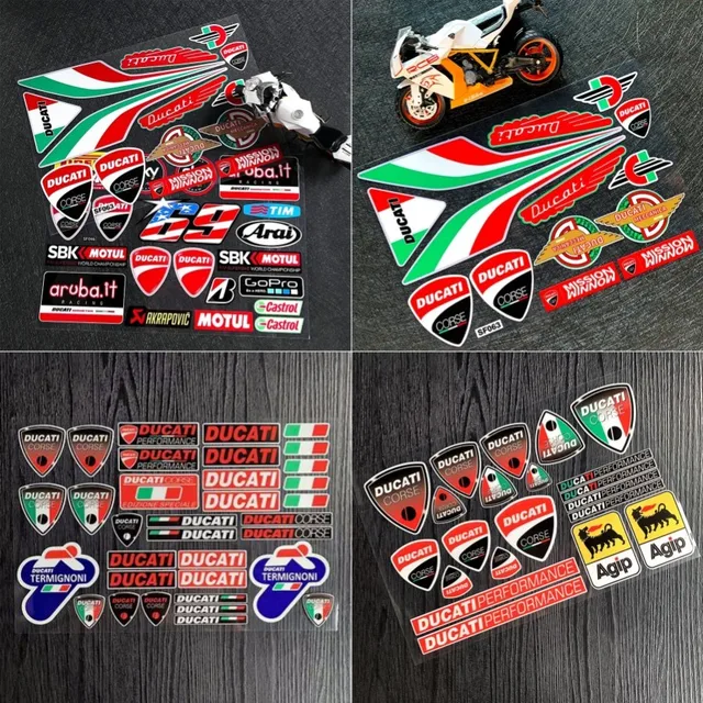 Ducati Corse AGIP Motorcycle Logo Decals Set Stickers for Ducati Monster Multistrada Diavel Superbike SuperSport Streetfighter 4
