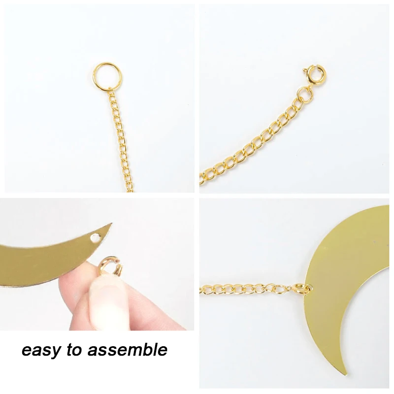 Настенная гирлянда в стиле бохо декоративное украшение виде Луны из металла