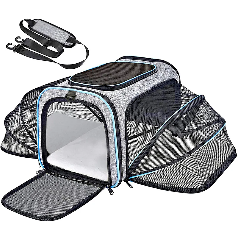 

Pet Tape Bag Carrier Capacity Approved Airlines Bag Large Cat Carrier Expandable Soft Reflective Bag Cat Foldable Puppy Travel