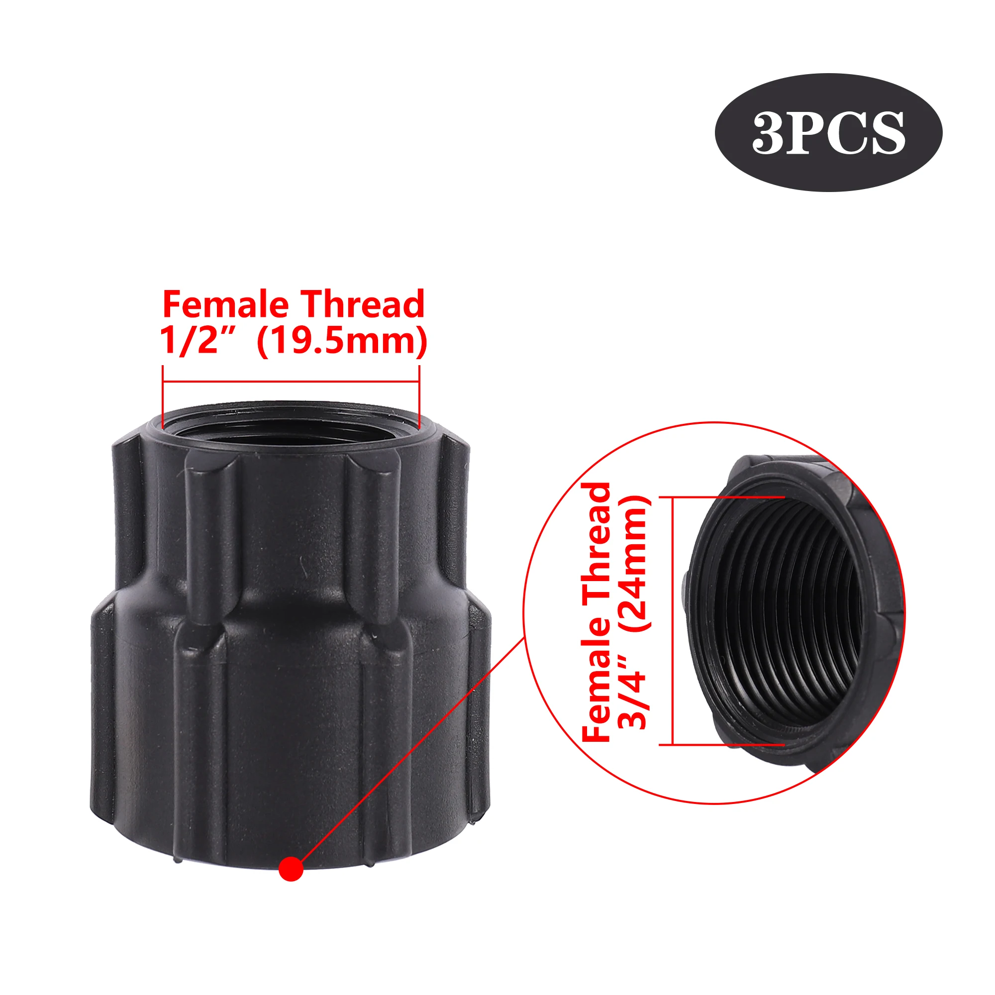 

Пластиковые соединители для садового водопровода 3 шт.