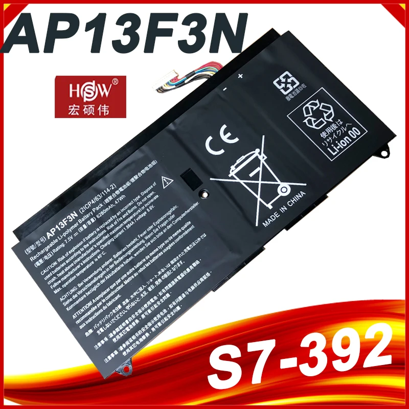 

7.5V 47wh 6280mAh HSW Original AP13F3N battery For Acer Aspire S7-392 Ultrabook series 2ICP4/63/114-2 laptop
