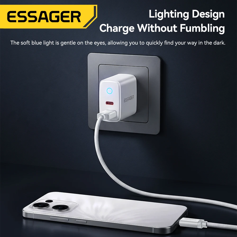 Фото Зарядное устройство Essager PD 20W USB Type-C для быстрой зарядки (Quick Charge 4.0/3.0, QC, PD) для iPhone 17, 16, 15, 14, 13, 12 Pro Max №5