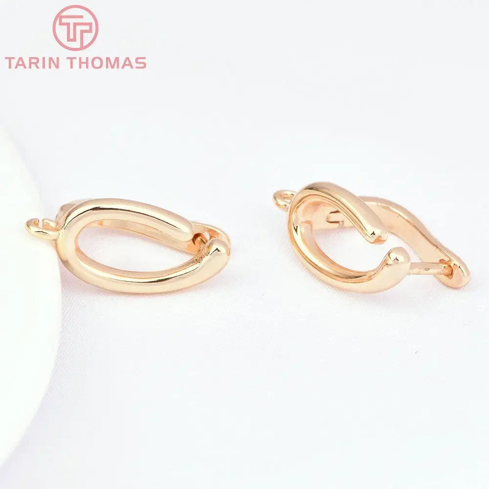 (4505) 4 шт. 9x19 5 мм 24-каратного золота латунная нерегулярная застежка для сережек