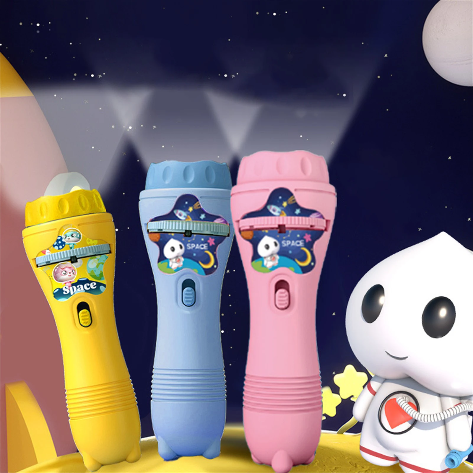 

Cute Cartoon Flashlight Projector Torch Lamp Toy Creativity Toy Torch Lamp Flashlight Projector Toy Baby Sleeping Story Book