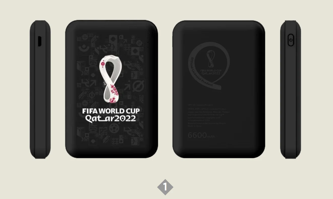 

Official authentic 2022 Qatar world cup 6600mAh emblem charging bank f22-pp-0004