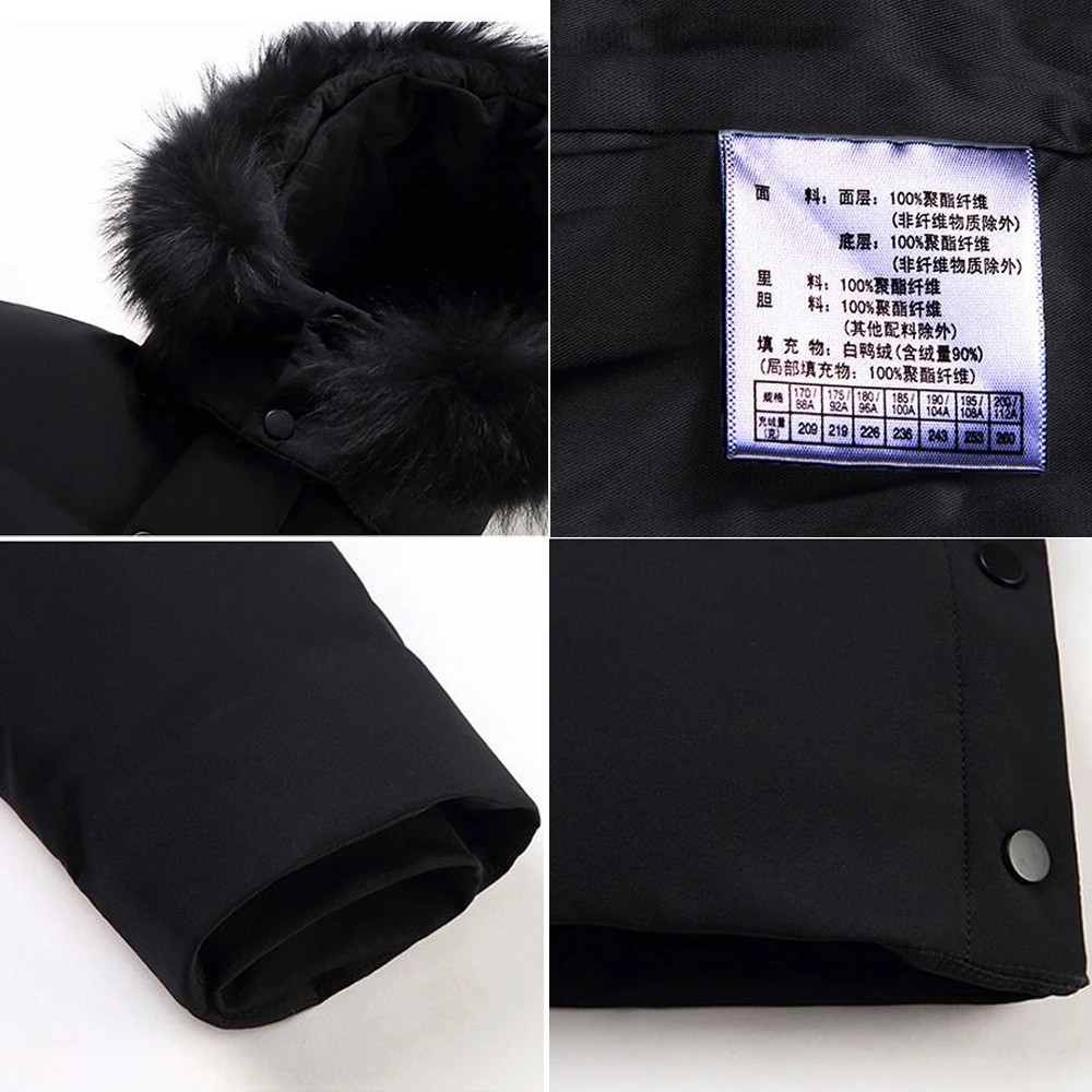 2022 New Men's Down Jacket Winter Thick Winter Length 90% Down Jacket Fur Hat Windproof Rainproof Winter Trench Coat 123 Coats