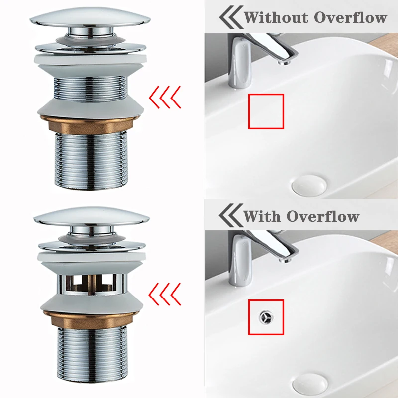Поп-ап сливная кнопка для раковины в ванной комнате - пробка для стока, сифон, крышка для мусора, аксессуар для смесителя умывальника, труба для умывальника, черный-золотой розовый.
