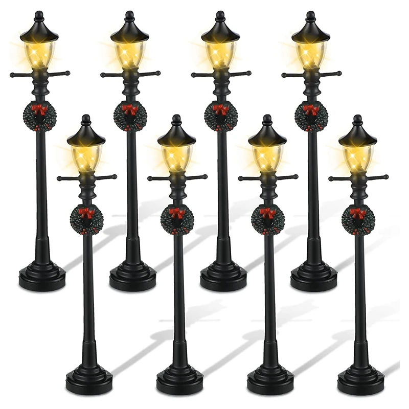 

8 Pcs Miniature Street Lamp Dollhouse Streetlight Models Dollhouse Village Decorative