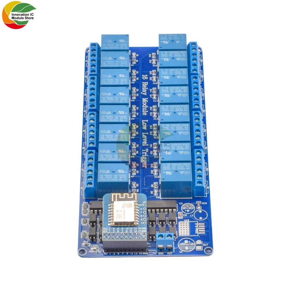 Сетевой релейный модуль постоянного тока 5 В 12 16 каналов встроенный ESP8266 Wi-Fi LM2576