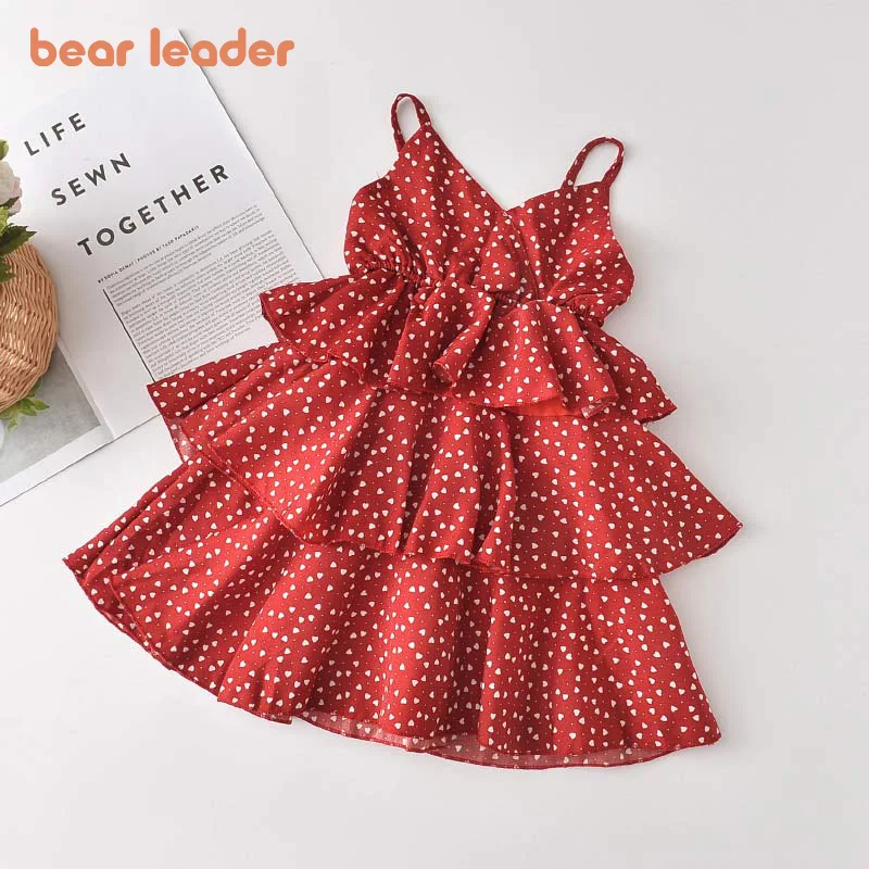 Bear Leader/повседневные платья для девочек новые летние детские костюмы в горошек