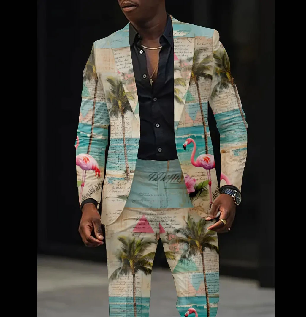 Мужская мода британский роскошный деловой и досуг пиджак с цветочным принтом