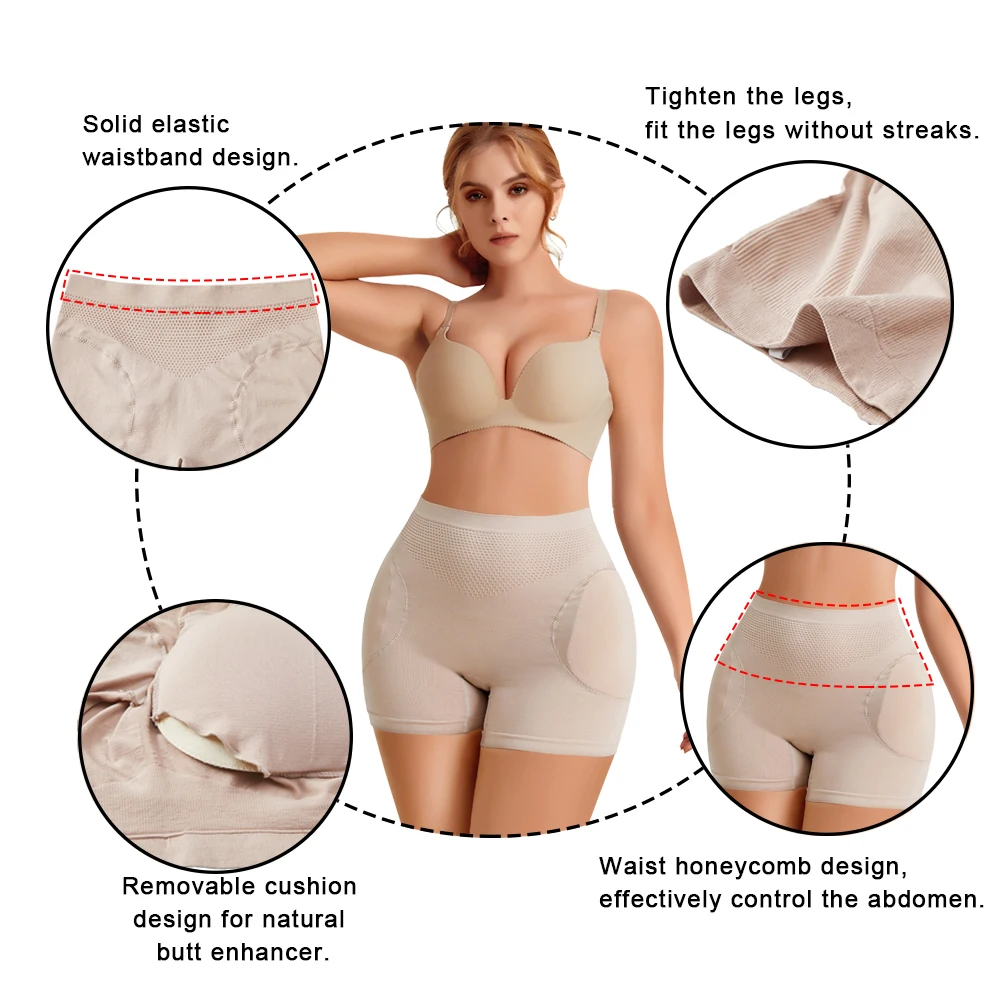 SEXYWG Body Shaper Butt Lifter Panties Women Hip Shapewear Seamless Fake Big Ass Booty Push Up Panties Hip Enhancer