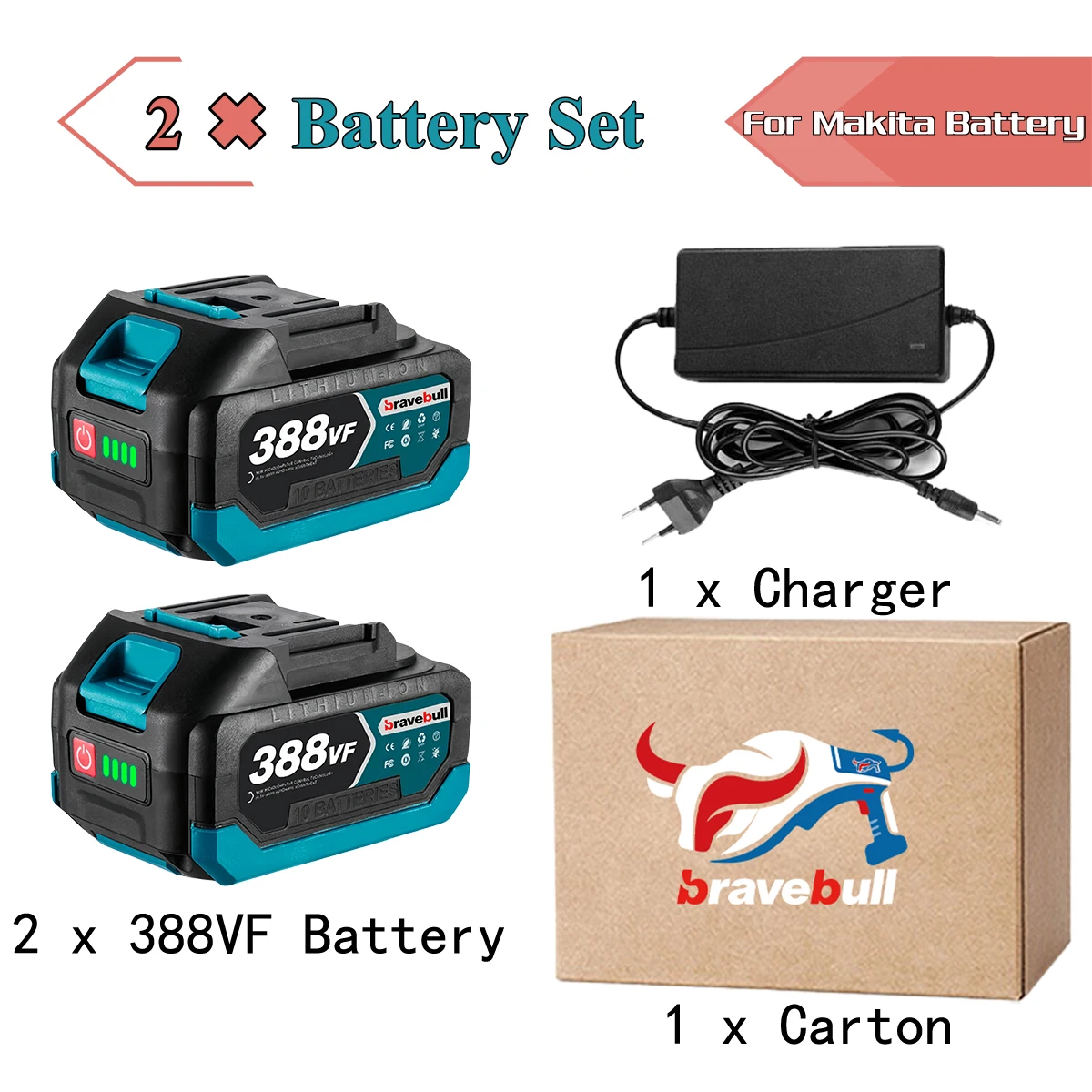 

Литиевая батарея 388VF 15000 мАч для Makita