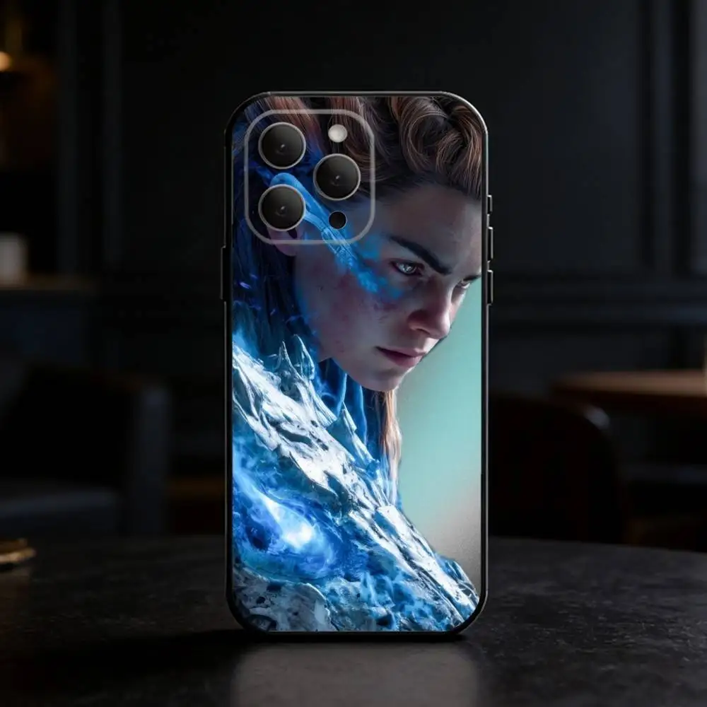 Фото Чехол для телефона Aloy H-Horizon Z-Zero Dawn для iPhone 17, 16, 15, 14, 13, 12, 11 Plus, Pro, Max, Mini, силиконовый, черный, мягкий №5