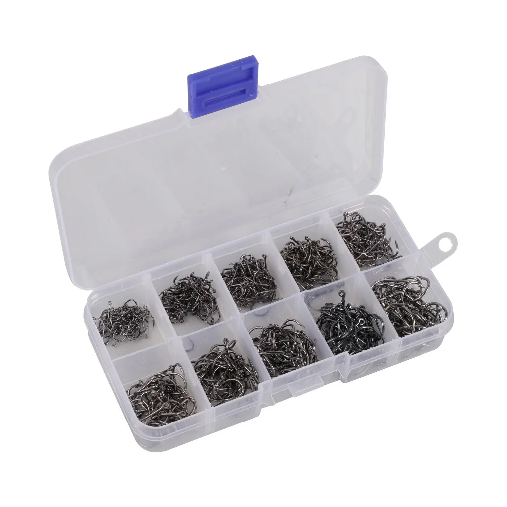

500pcs Fish Hooks Set Outdoor Fishing Carbon Steel Single Claw Jig Barb Fish Hooks Fishing Tackles