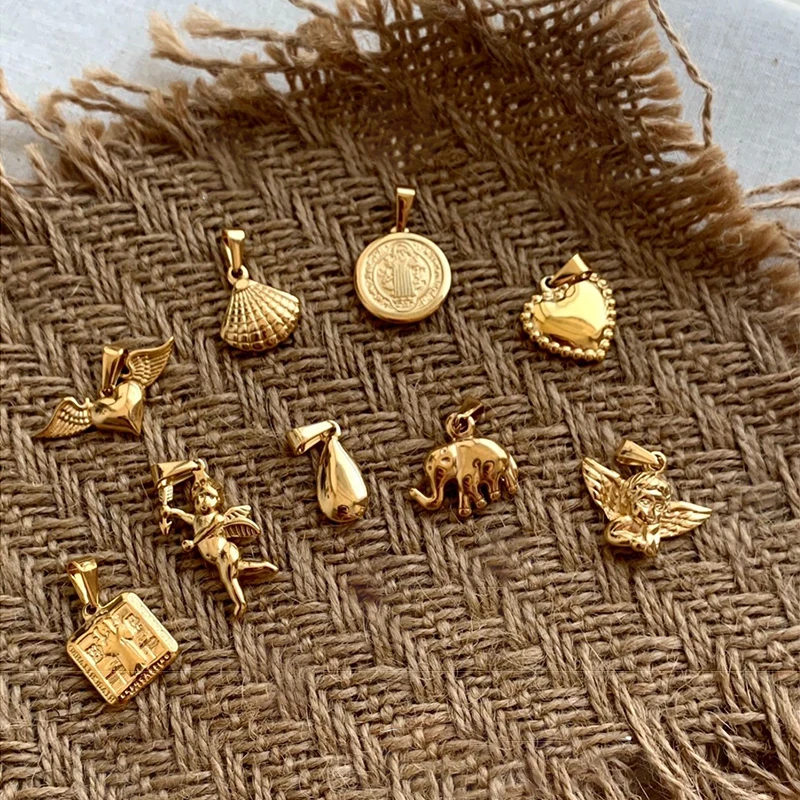 Женские золотые подвески из нержавеющей стали без цепочки |