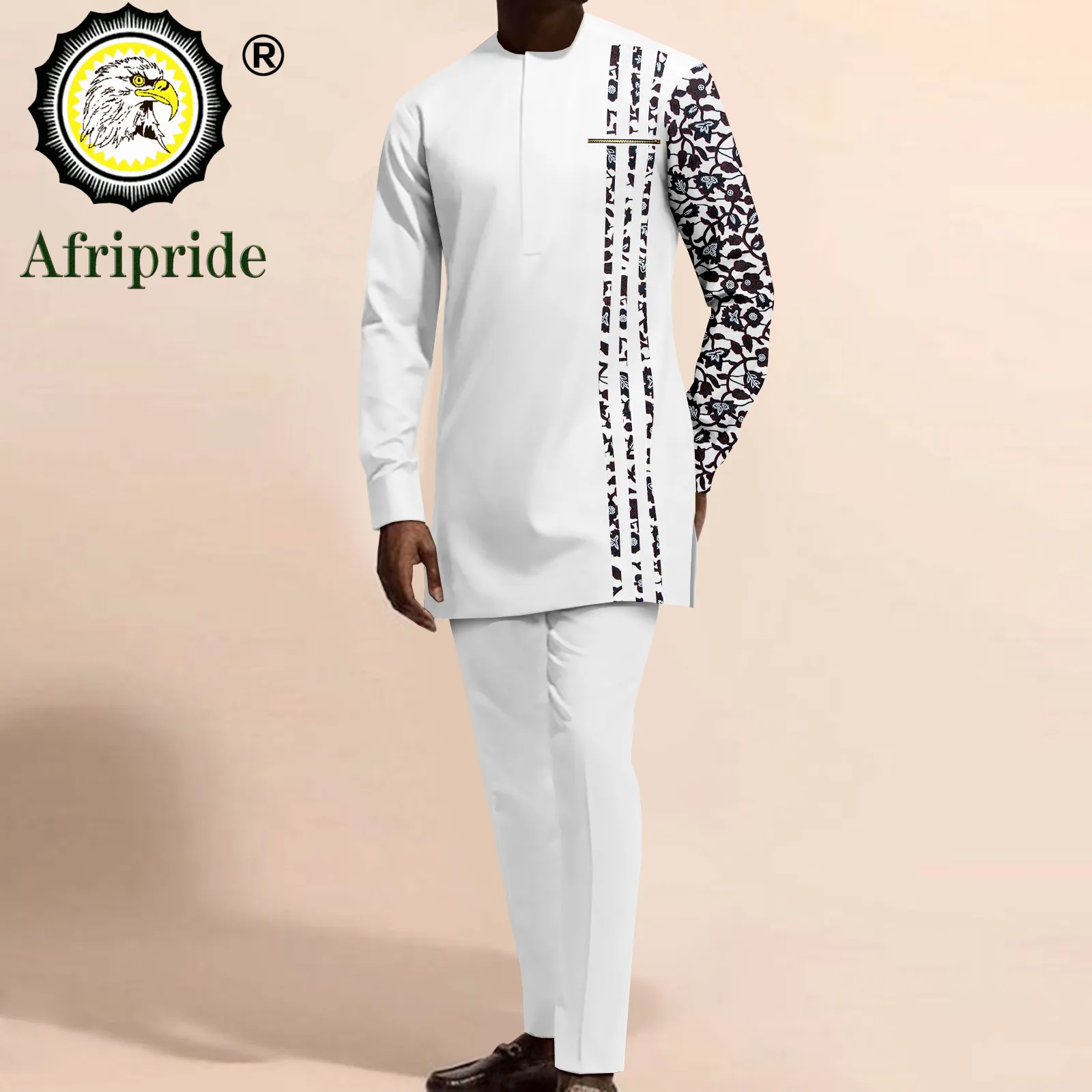 African Clothes for Men Full Sleeve Print Shirts and Pants 2 Piece Set Dashiki Outfits Tribal Attire Kaftan Tops Blouse A2216025