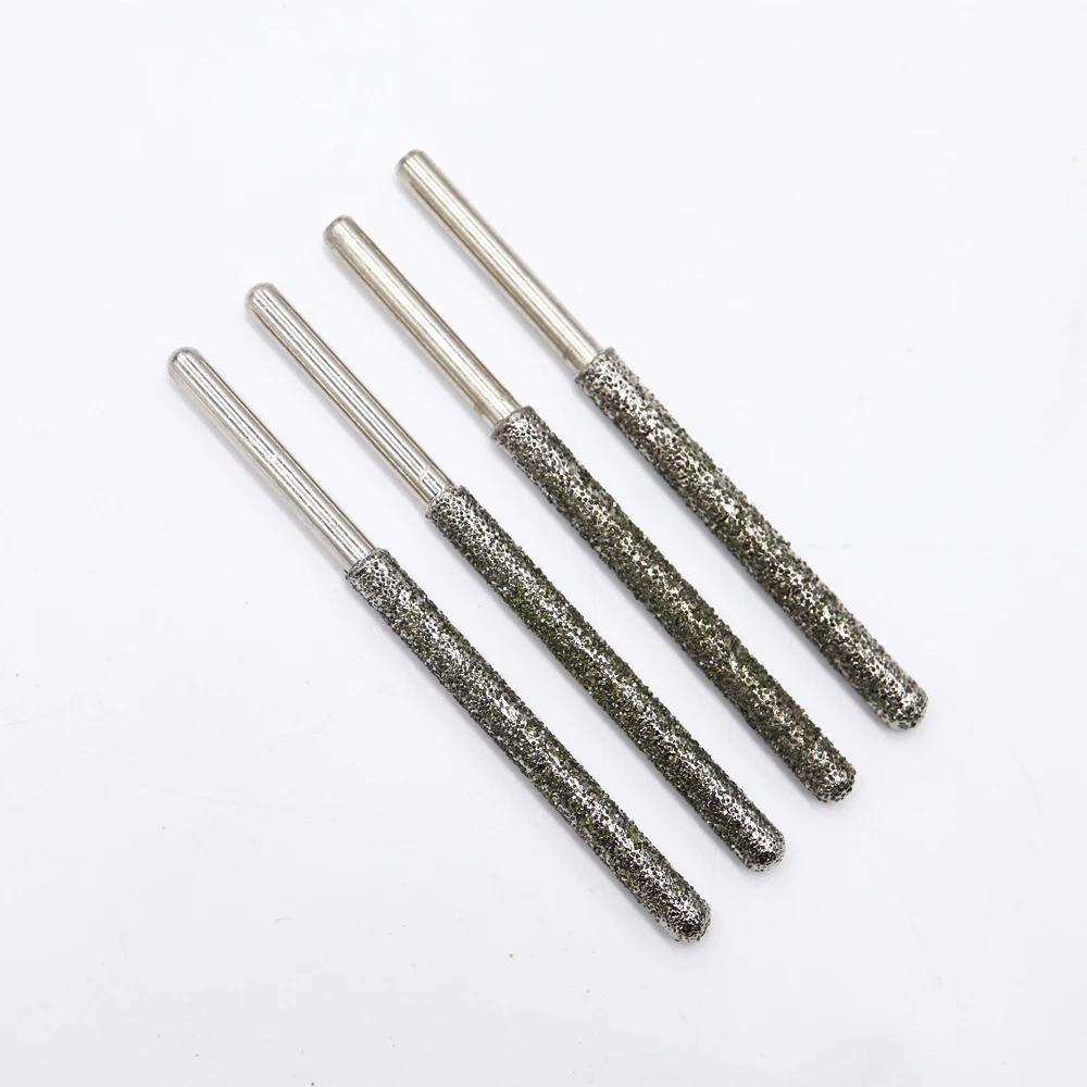 Molatura Gambo Fresa 4Mm 80Mm Punte Diamantate Ultra-Lunghe Mesh 40 #60 # Rettifica Fresa Frese 4 Pz/Pacco