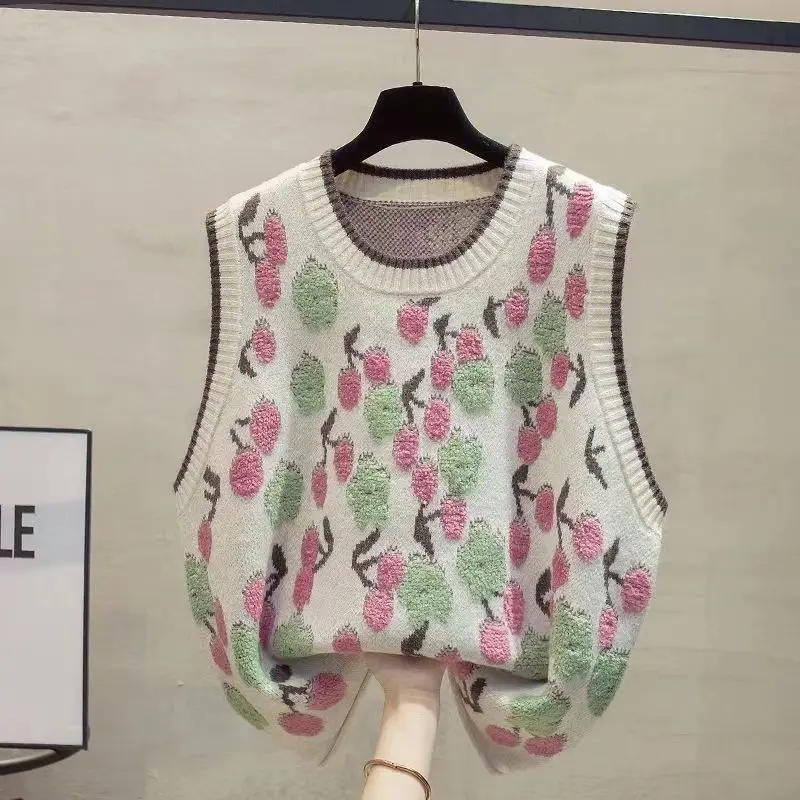 Женский вязаный жилет из полиэстера