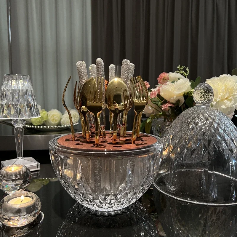 Крутая стойка для хранения столовых приборов Xinyue из хрустального стекла в