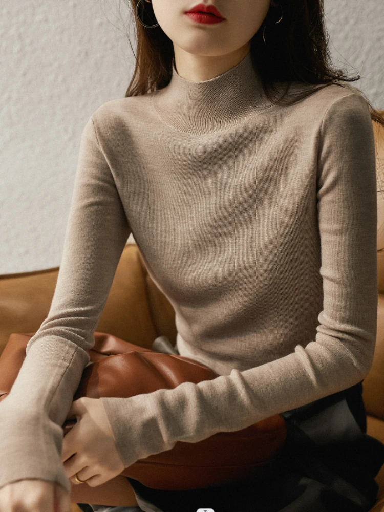 

Свитер с высоким воротником, пуловер, свитер для похудения, Женский вязаный свитер для женщин, модные женские топы, женская одежда 2022