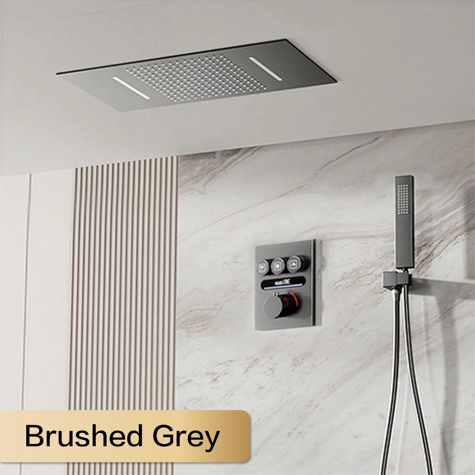 

Термостатическая душевая система Aitana черная латунь