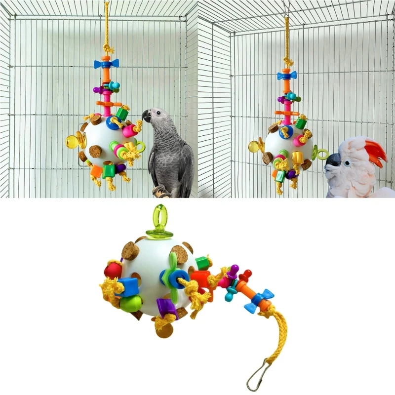 

Hanging Small Animal Chew Toy for Bird Parrots Chewing Toy Plastic Ball for Chewing Teeth Grinding DropShip