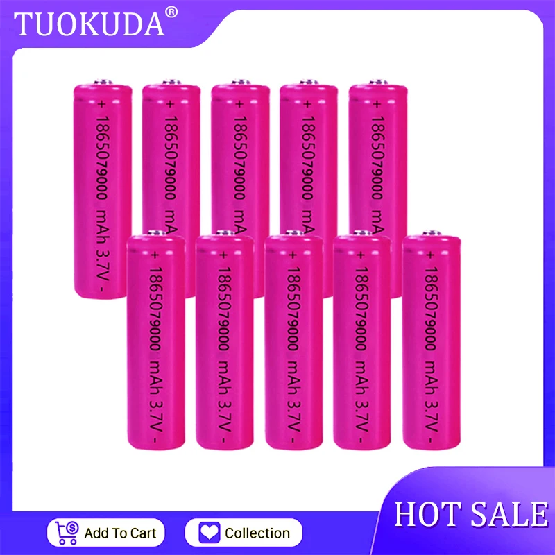 

New Original 18650 Battery 3.7v 79000mah 100% Big Capacity 18650 Rechargeable Lithium Battery for Flashlight Batteries