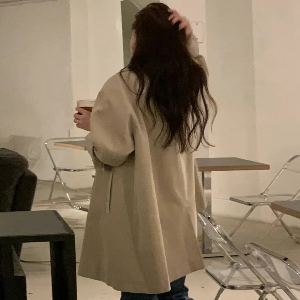 Осень-зима женский винтажный вельветовый длинный свободный плащ куртка