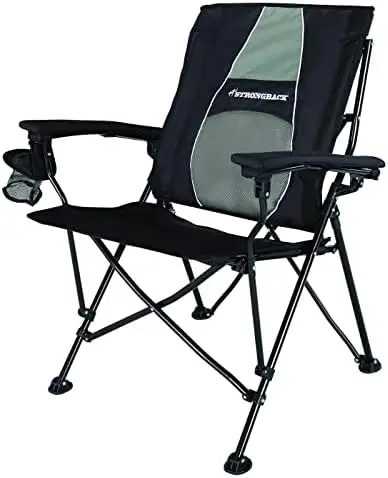 

2.0 Adult Camping Chair with Lumbar Support and Carry Bag, Navy/Grey