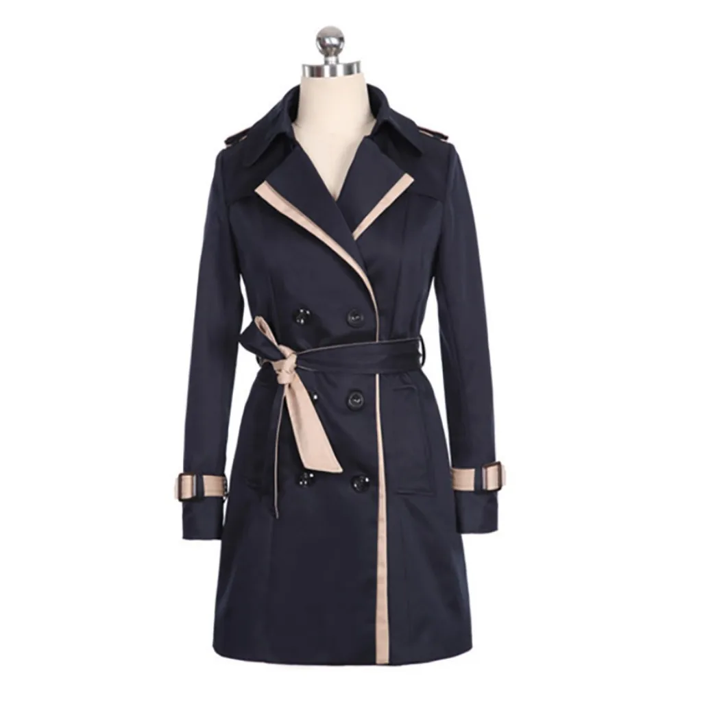 

Autumn Winter Trench Coats Women Slim Double Breasted Ladies Trench Coat Long Women Windbreakers Plus Size Overcoat Women Coats