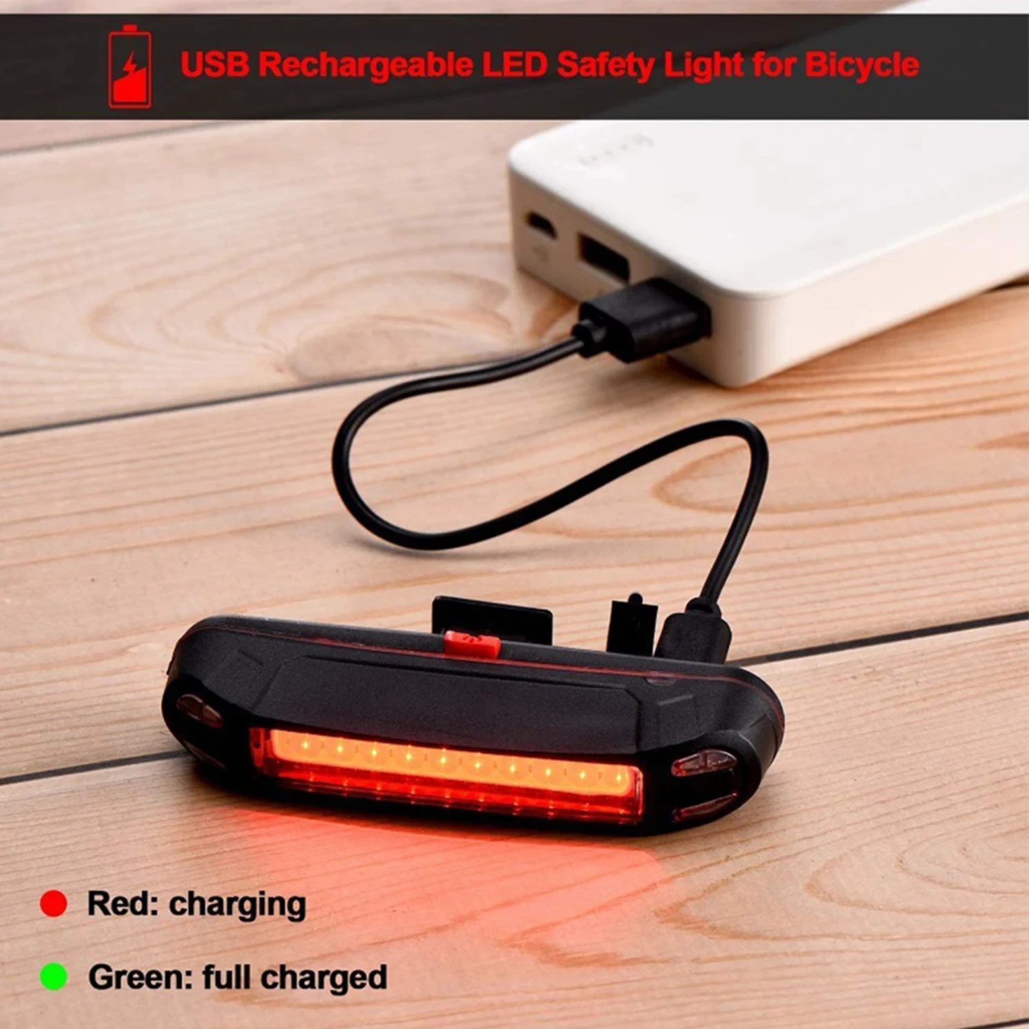 Перезаряжаемый задний фонарь Trustworthy USB — светодиодный для велосипеда