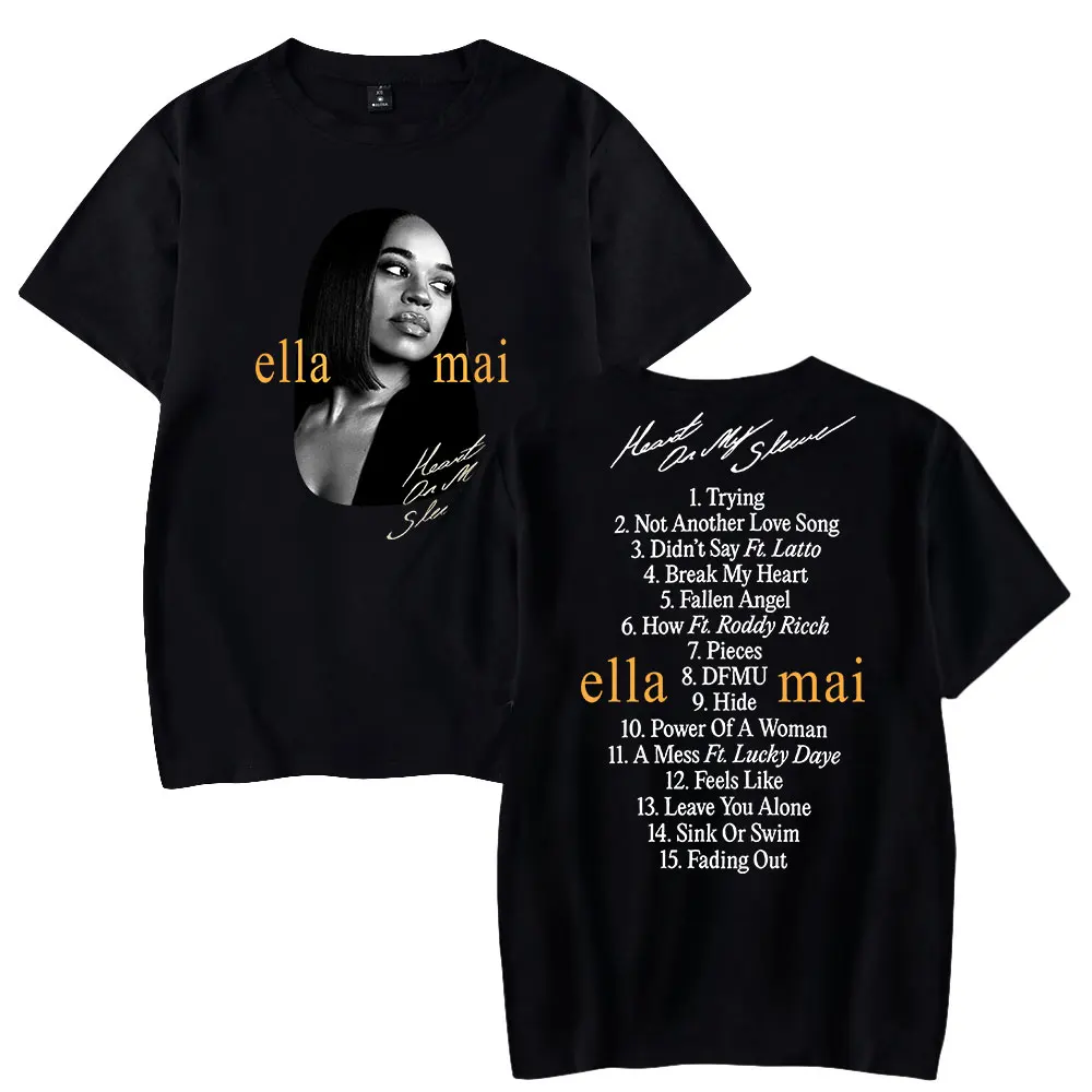 Футболка Ella Mai Merch с принтом для мужчин и женщин, уличная одежда, рубашка с коротким рукавом, новый логотип, летняя