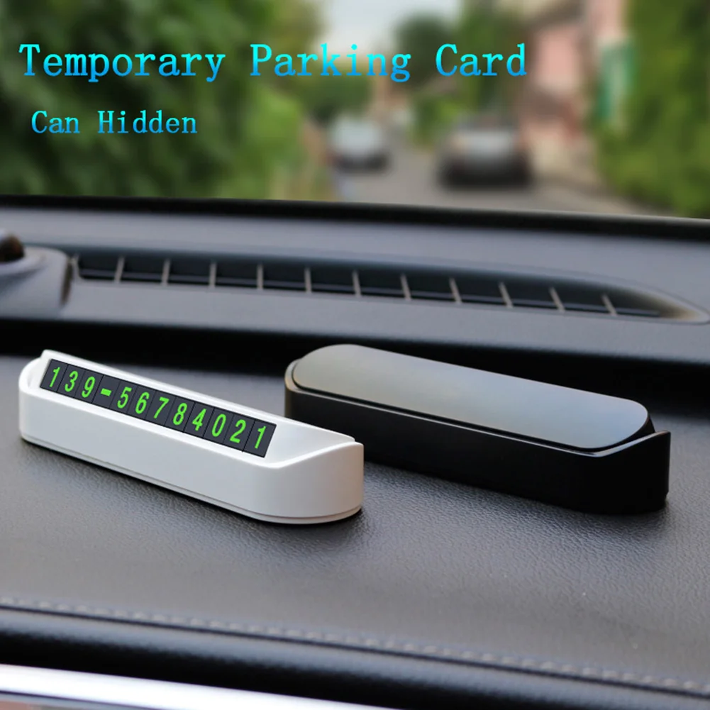 

Luminous Car Temporary Parking Card Car Styling Phone Number Card Plate Telephone Number Park Stop Sticker Auto Accessories